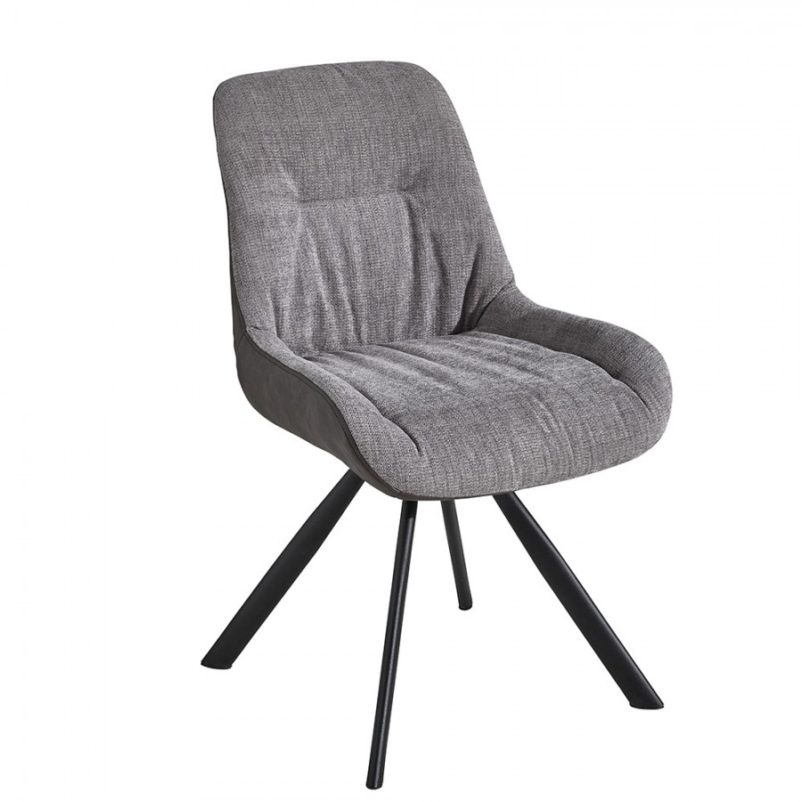 CHAISE EDEN TISSU BEIGE ET SKAÏ