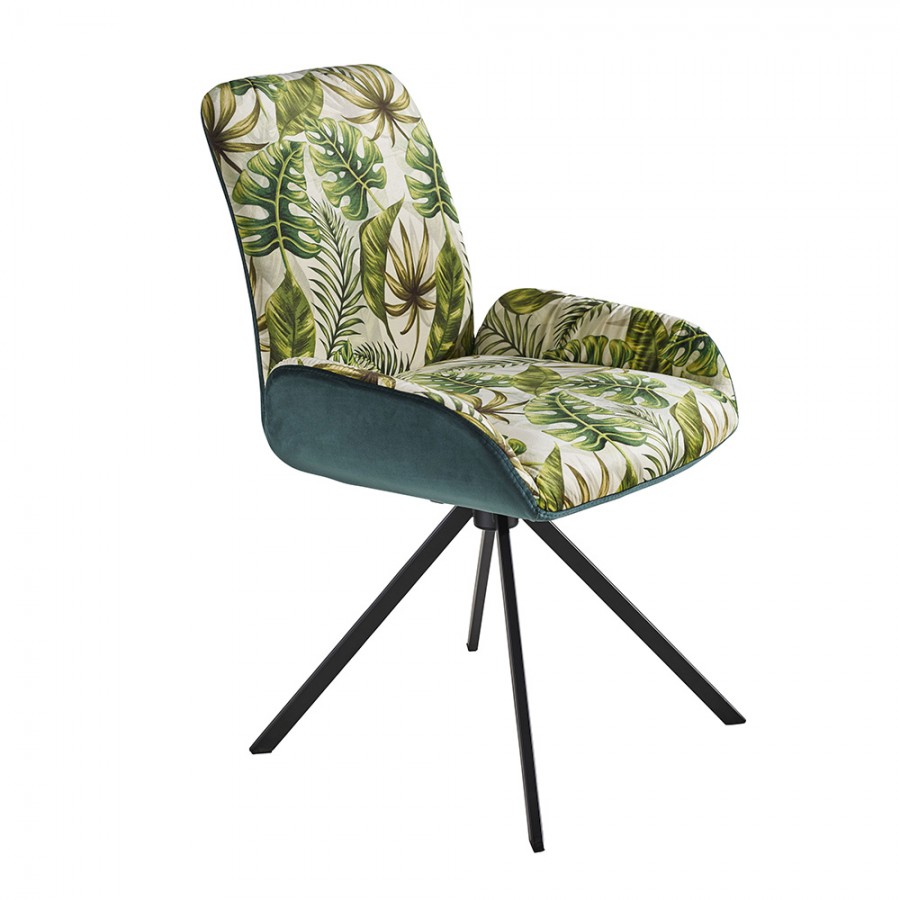 Chaise pivotante avec motif feuilles Chaise pivotante avec motif feuilles Chaise pivotante avec motif feuilles CHAISE PIVOTANTE EDEN AVEC MOTIF FEUILLES 2