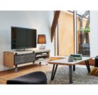 Grand meuble TV 1 porte métal coulissante – Fusion