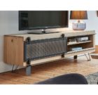 Meuble TV moyen modèle 1 porte métal coulissante – Fusion