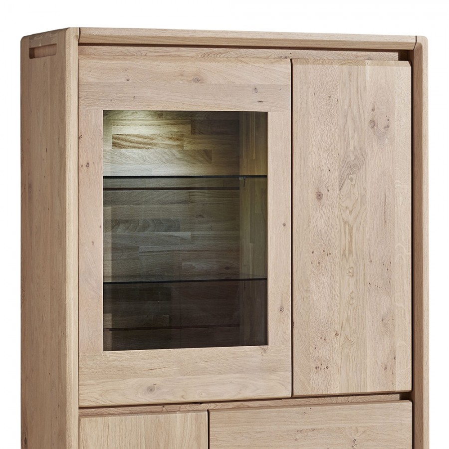 VITRINE EDEN PORTES VERRE ET CHÊNE MASSIF 4