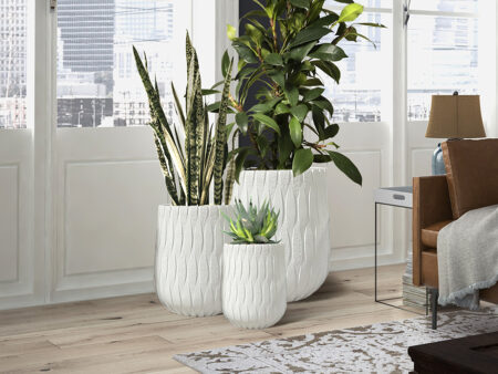 JASMIN – Set de 3 cache-pots blancs