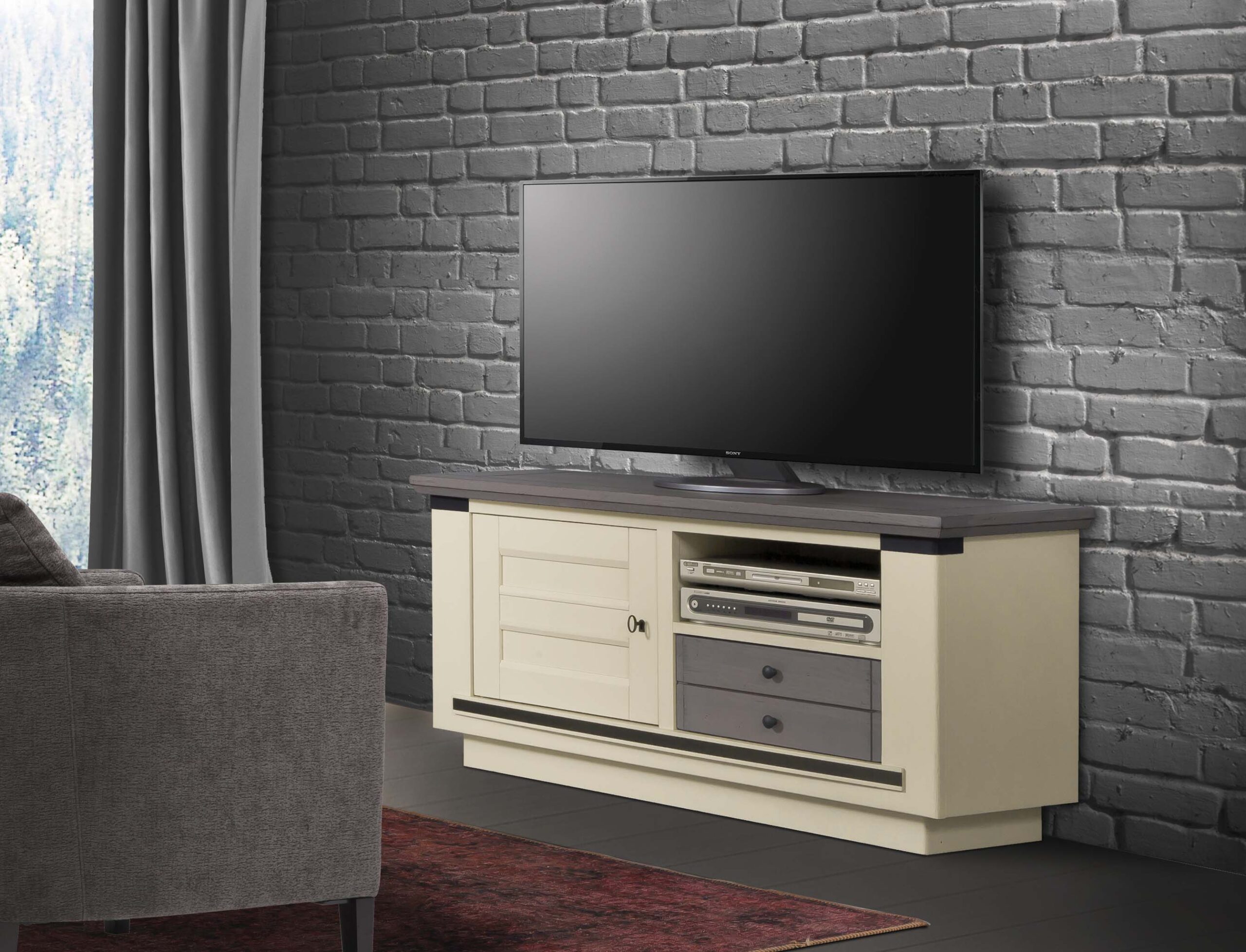 MAGELLAN – Meuble TV 1 porte 1 tiroir 1 niche (MA811) – vue 2