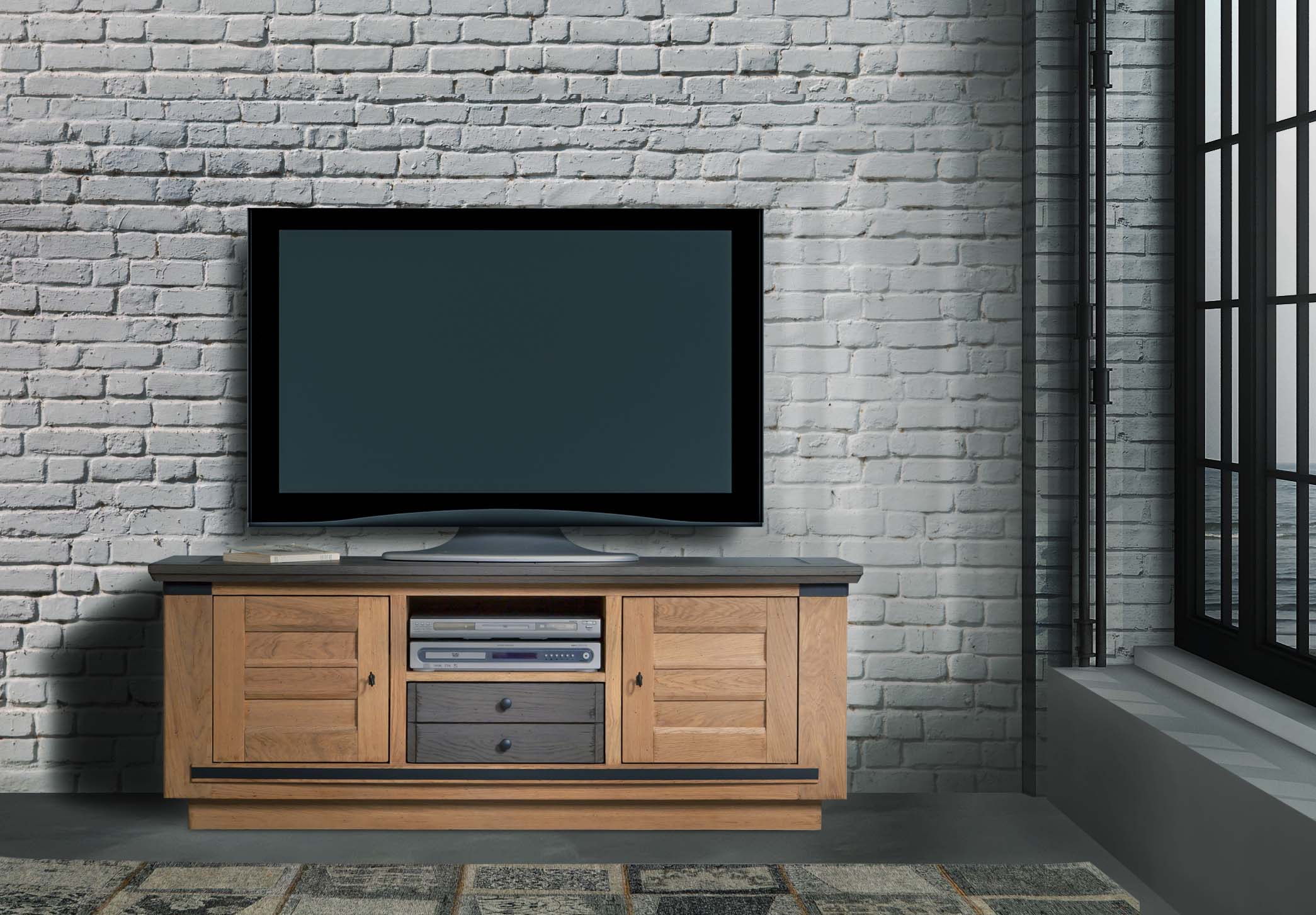 MAGELLAN – Meuble TV 2 portes 1 tiroir 1 niche (MA821) – vue 2