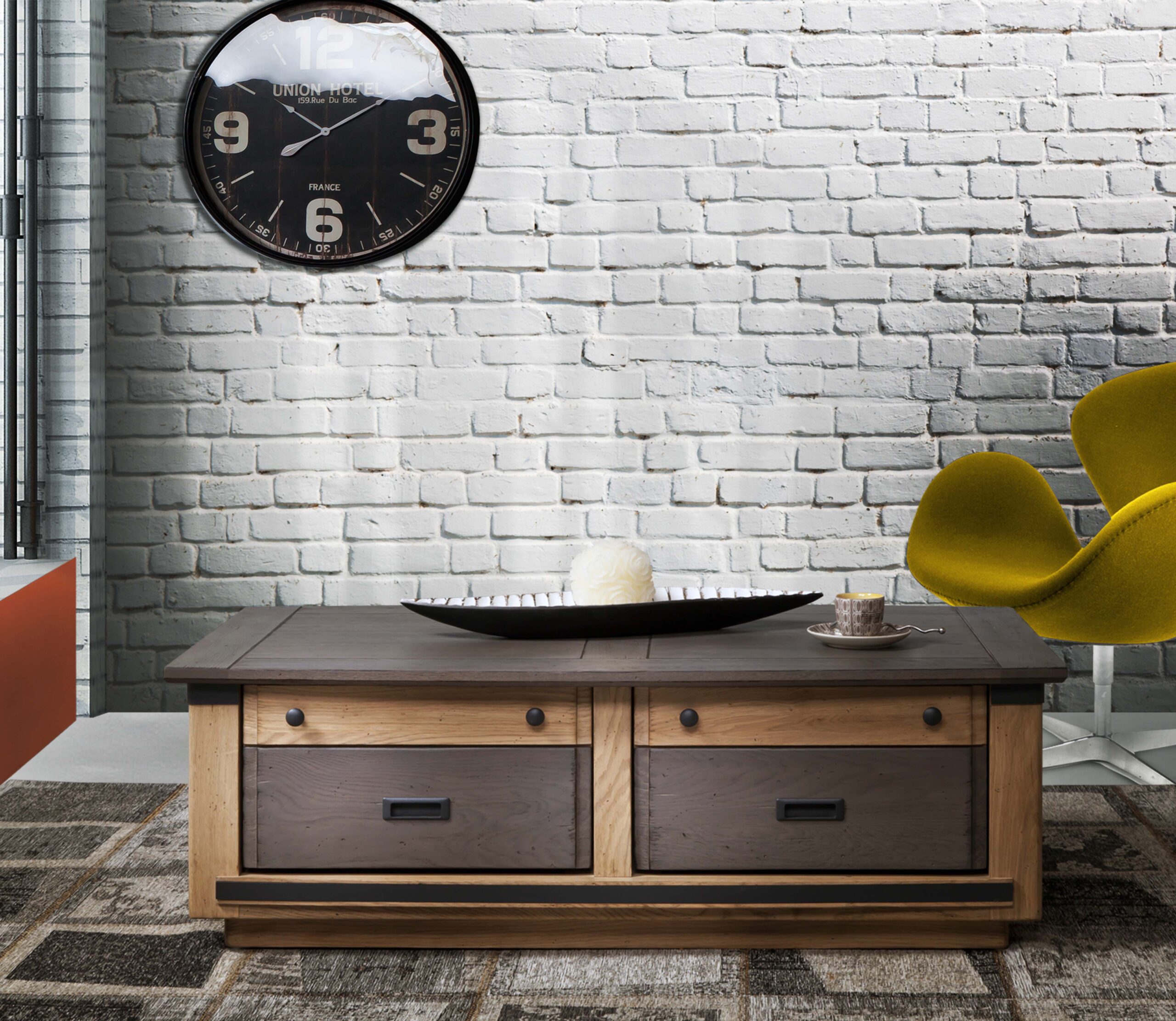 MAGELLAN – Table basse 2 tiroirs va et vient (MATB1267) – vue 2