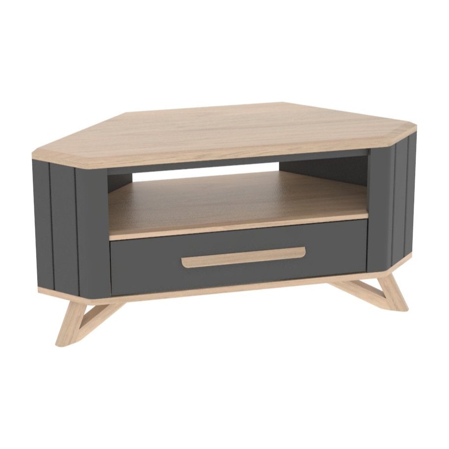 ALVA – Meuble TV d'angle 1 tiroir 1 niche (AL801AN)