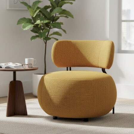 APRIL – Fauteuil rond camel