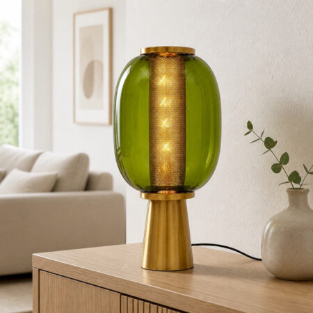 MARCO – Lampe ovale en verre vert