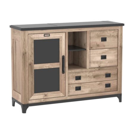 INDUS – Meuble d'appui 2 portes 2 tiroirs 1 niche (IN522B)