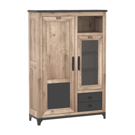 INDUS – Vitrine 2 portes 2 tiroirs 1 niche (IN522)