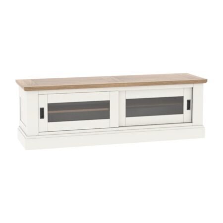 ROMANCE – Meuble TV 2 portes coulissantes vitrées grand modèle (RO820GM)