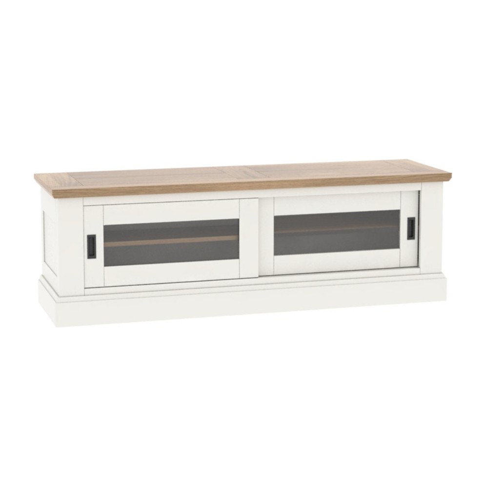ROMANCE – Meuble TV 2 portes coulissantes vitrées grand modèle (RO820GM)