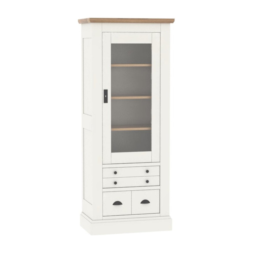 ROMANCE – Vitrine 1 porte 2 tiroirs (RO512)