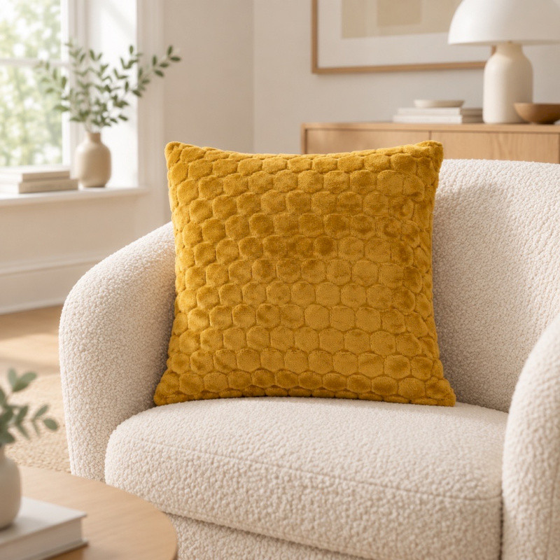 ELARA – Coussin camel 45 × 45